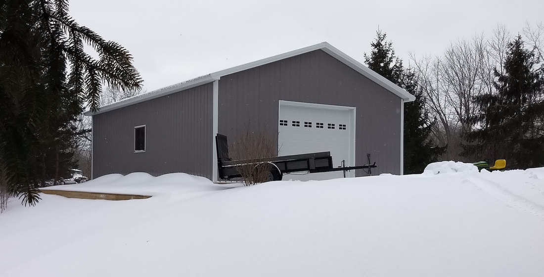 30' x 40' x 12' Pole Barn with Steel Siding and Roof ...