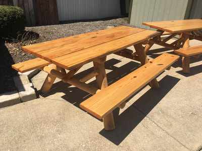 Moon Valley Log Furniture, picnic table 