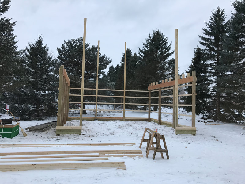 How to build a pole barn - Once the site is prepped, step #1 is to place the poles.