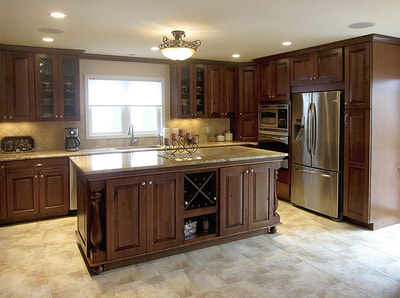 Kraftmaid Vantage dark brown kitchen