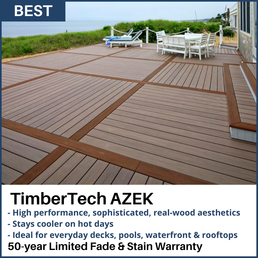 Best Decking Option - TimberTech AZEK with 50 year limited fade & stain warranty